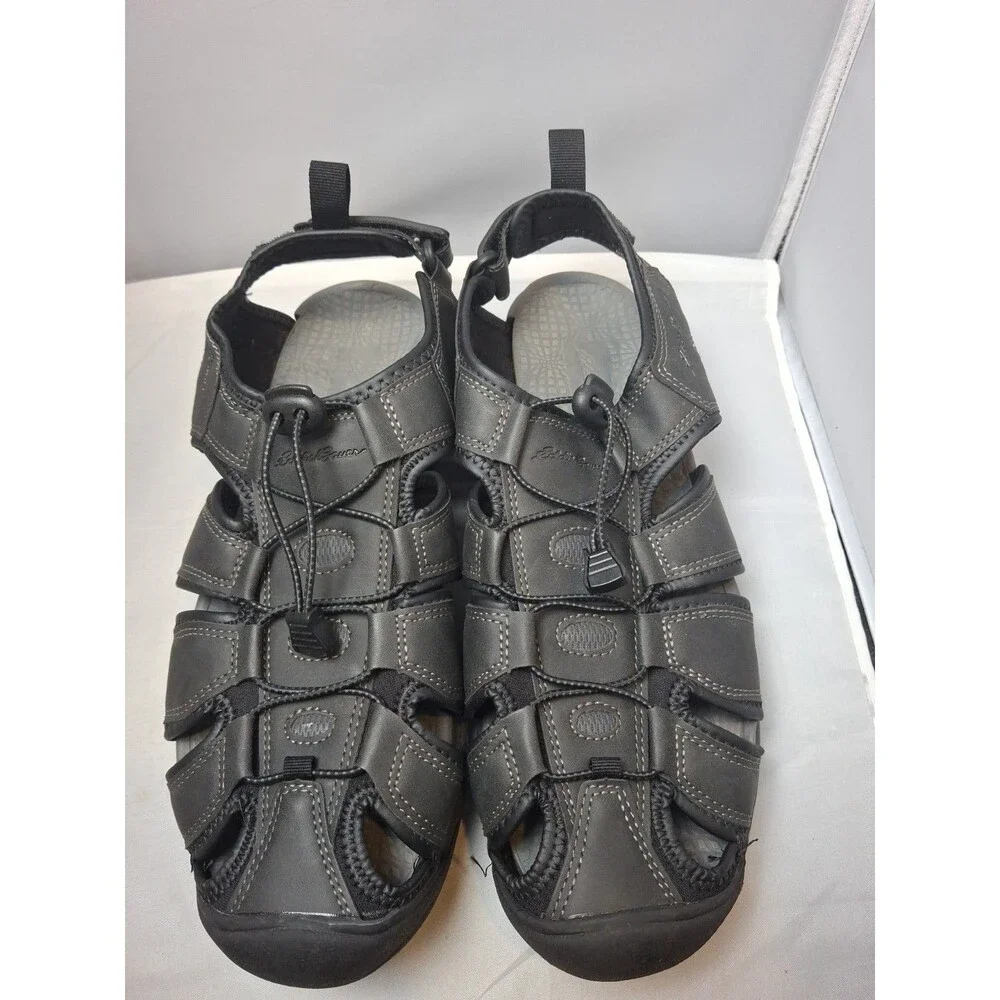 EDDIE BAUER Men's Fisherman Strappy Sport Sandals Black Size 12